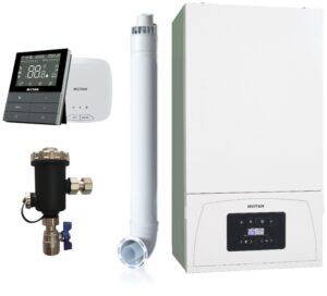 Set Centrala termica Motan Condens KPLUS + Termostat SMART TH510-WRTS + Filtru antimagnetia 10000 gauss